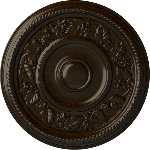 Ekena Millwork Tyrone Ceiling Medallion (Fits Canopies up to 6 3/4"), Hand-Painted Bronze, 16 1/8"OD x 3/4"P CM16TYBZS - main